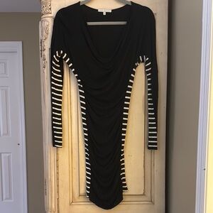 Black and White Striped Women's Dress